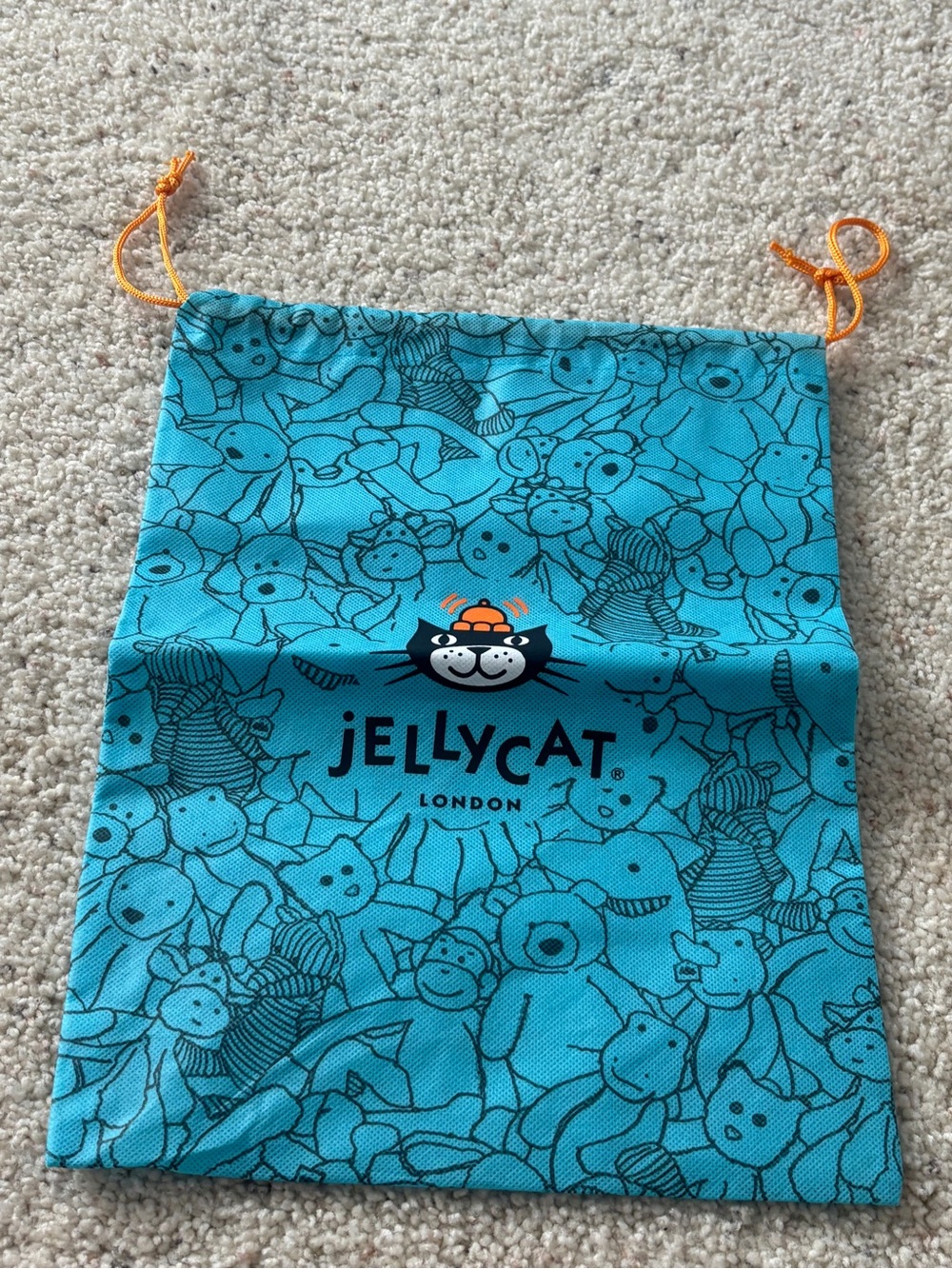 Jellycat London Blue Drawstring Dust Bag never used